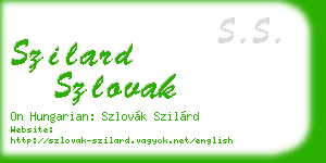 szilard szlovak business card